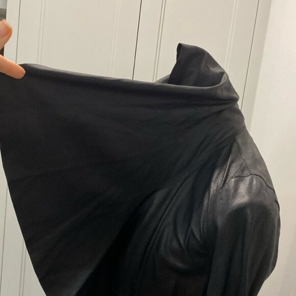 MACKAGE Noelia Leather Waterfall Jacket XXS Lambskin Coat Wrap Style Black - Picture 10 of 16